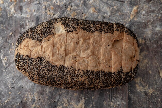 Foto hochwinkelansicht auf brot.