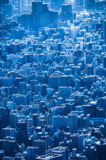 Foto hochwinkelansicht auf das beleuchtete stadtbild bei nacht