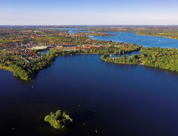 Foto hochwinkelansicht auf das stadtbild gegen den himmel