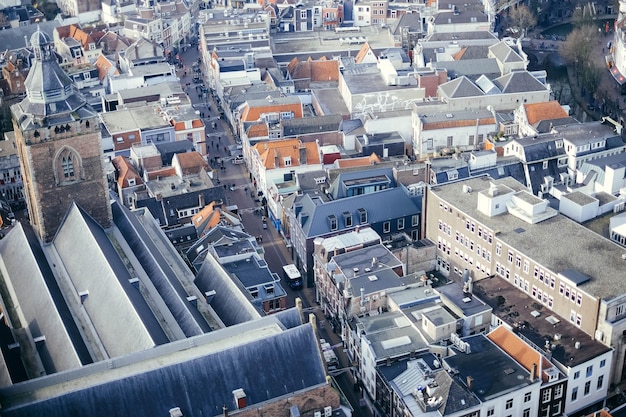 Foto hochwinkelansicht auf das stadtbild