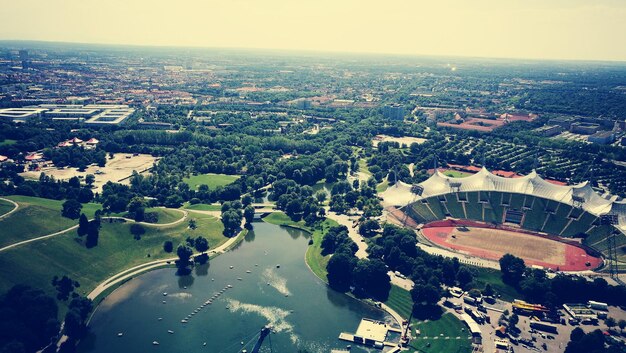 Foto hochwinkelansicht auf das stadtbild