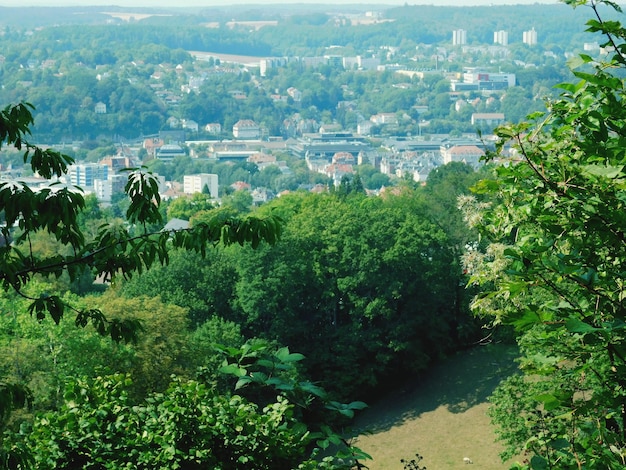 Foto hochwinkelansicht auf das stadtbild