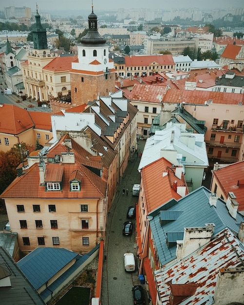 Foto hochwinkelansicht auf wohngebäude