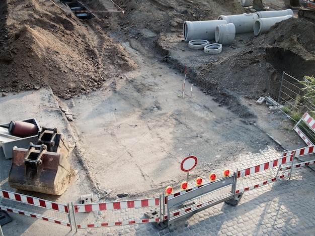 Hochwinkelansicht der Baustelle