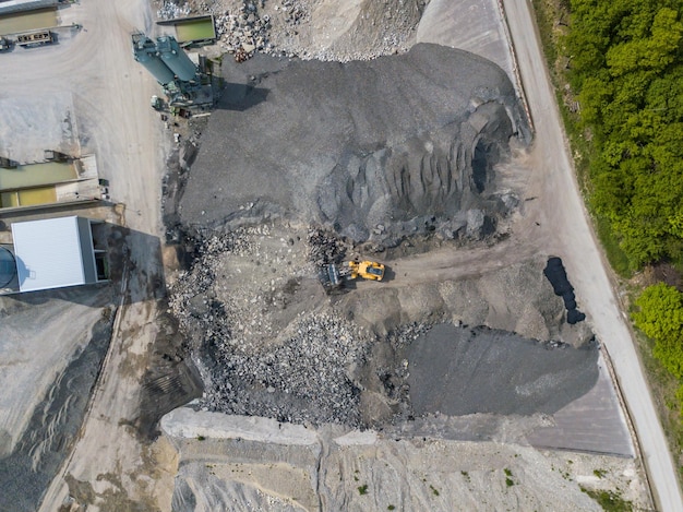 Hochwinkelansicht der Baustelle