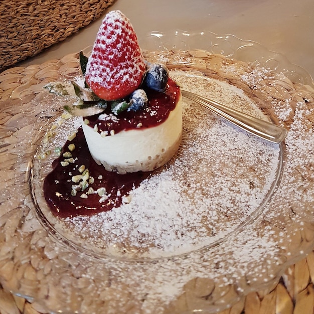 Foto hochwinkelansicht des desserts