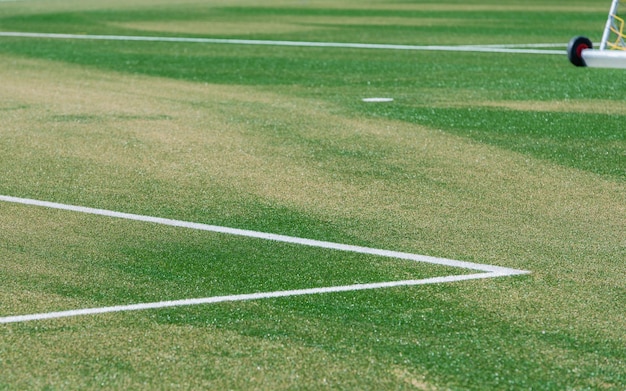 Foto hochwinkelansicht des fußballfeldes