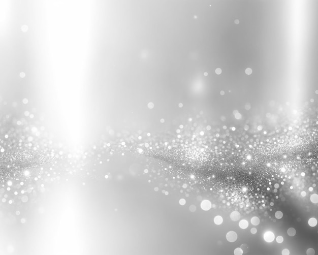 Foto hochwinkelansicht des silbernen schimmernden fleckenlicht-effektpartikel-hintergrunds