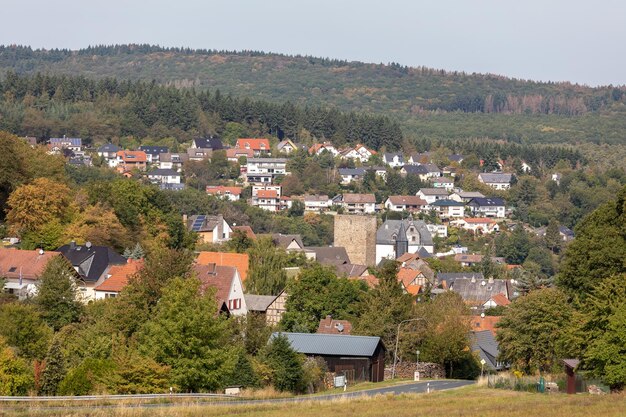 Foto hochwinkelansicht des stadtbildes gegen den himmel