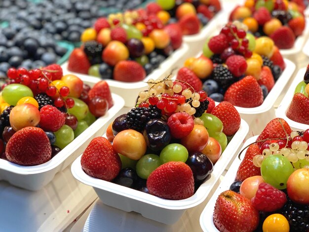 Foto hochwinkelansicht von erdbeeren