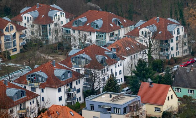 Foto hochwinkelansicht von gebäuden in der stadt