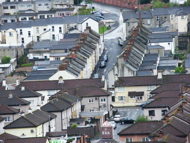 Hochwinkelansicht von Häusern in der Stadt