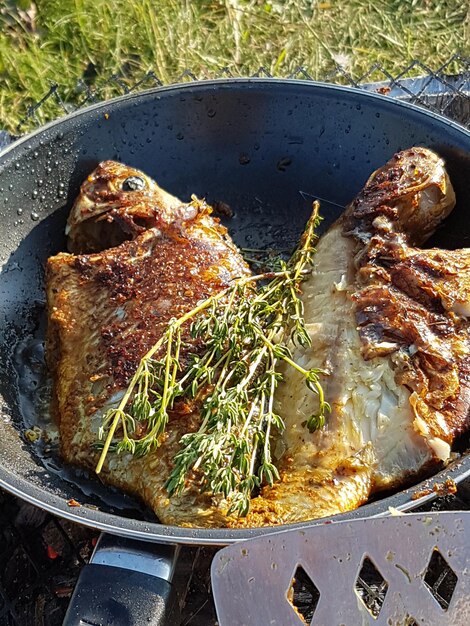 Hochwinkelansicht von Meeresfrüchten im Behälter