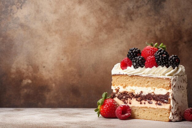 Foto hochwinkelansicht von rosa kuchen vor blauem hintergrund