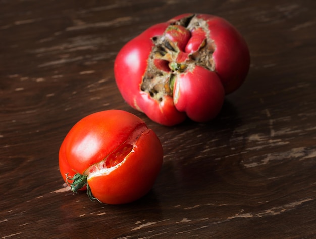 Hochwinkelansicht von Tomaten auf dem Tisch