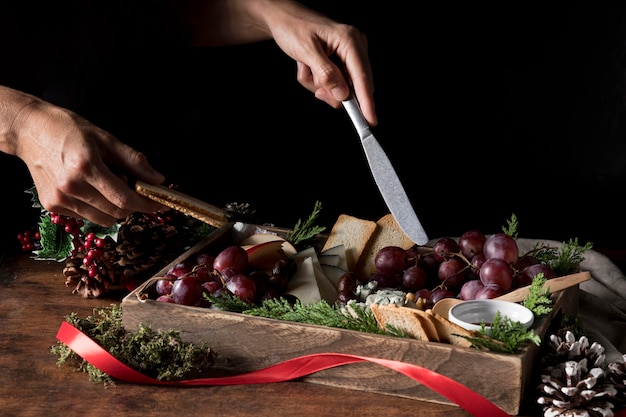 Hochwinkliges traditionelles Weihnachtsküchensortiment