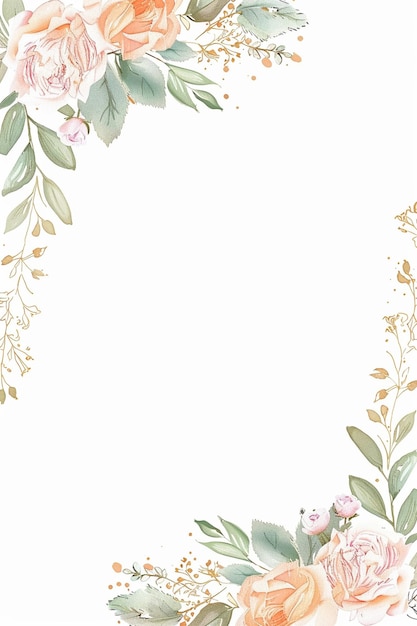 Hochzeits-Einladung Rahmen Blumenblumen Botanische Romantik Liebe