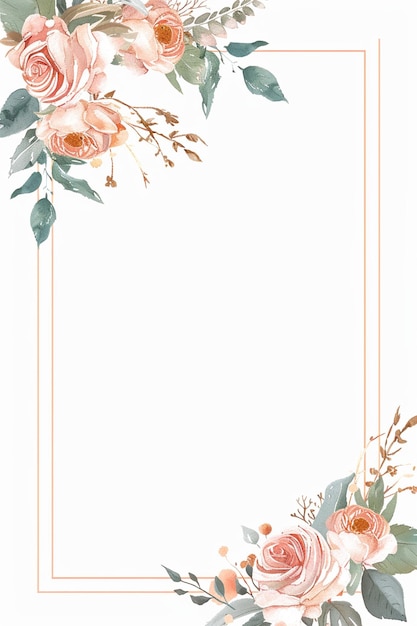 Hochzeits-Einladung Rahmen Blumenblumen Botanische Romantik Liebe