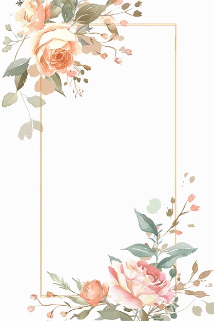 Hochzeits-Einladung Rahmen Blumenblumen Botanische Romantik Liebe