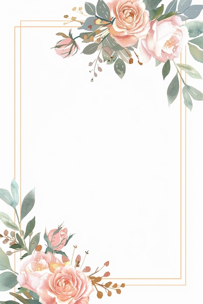 Hochzeits-Einladung Rahmen Blumenblumen Botanische Romantik Liebe