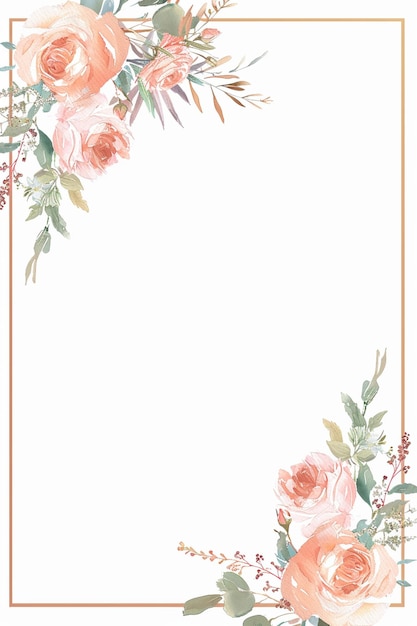 Hochzeits-Einladung Rahmen Blumenblumen Botanische Romantik Liebe