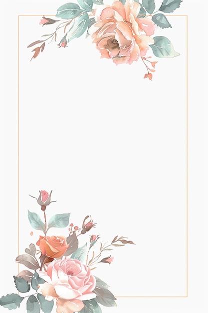 Hochzeits-Einladung Rahmen Blumenblumen Botanische Romantik Liebe