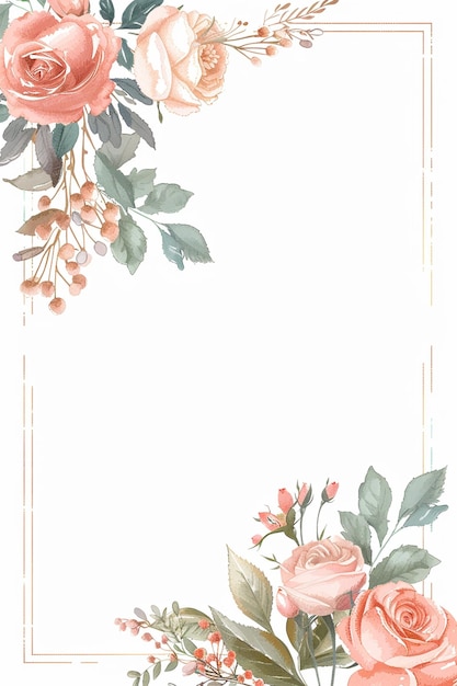 Hochzeits-Einladung Rahmen Blumenblumen Botanische Romantik Liebe