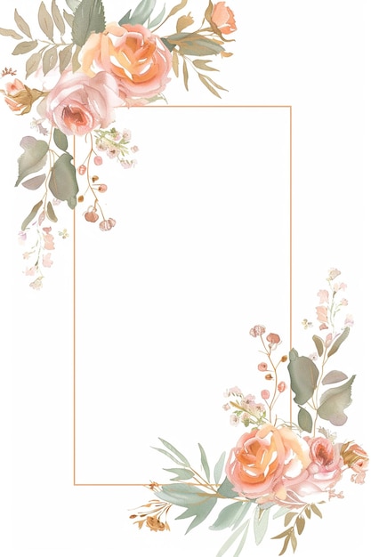 Hochzeits-Einladung Rahmen Blumenblumen Botanische Romantik Liebe