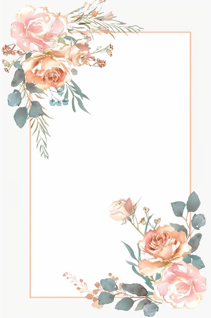 Hochzeits-Einladung Rahmen Blumenblumen Botanische Romantik Liebe