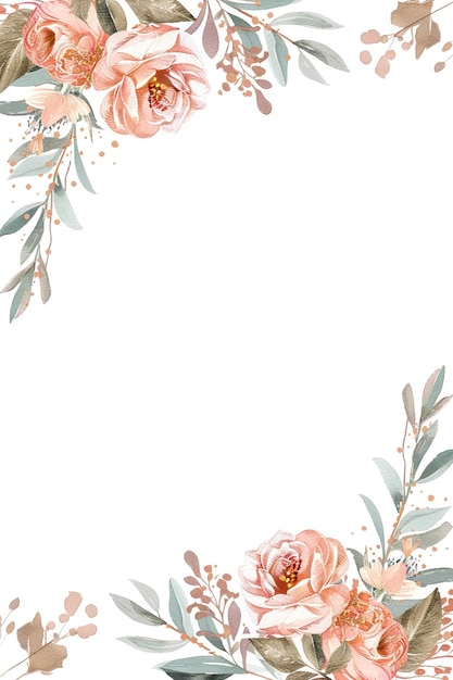 Hochzeits-Einladung Rahmen Blumenblumen Botanische Romantik Liebe
