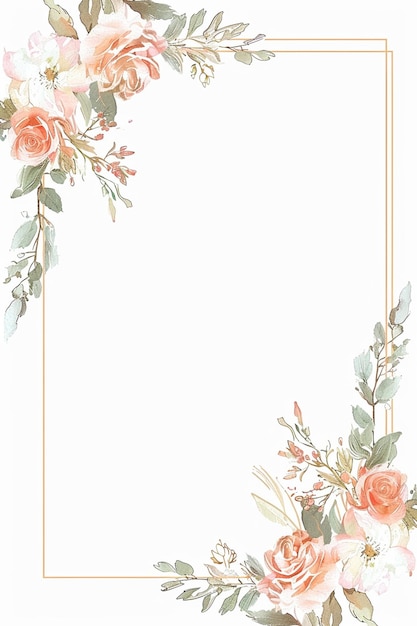 Hochzeits-Einladung Rahmen Blumenblumen Botanische Romantik Liebe