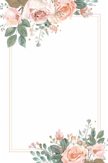 Hochzeits-Einladung Rahmen Blumenblumen Botanische Romantik Liebe