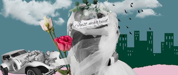 Hochzeits-Panorama-Banner-Collage