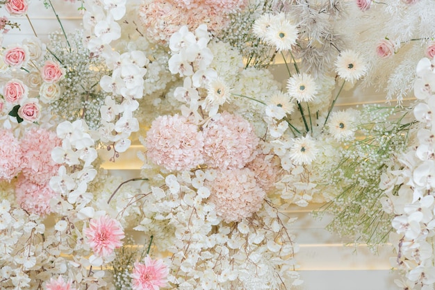 Hochzeitsblumen-Hintergrund farbenfroher Hintergrund frischer Blumenstrauß