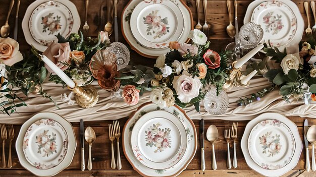 Foto hochzeitsdekoration in der hütte blumige landhochzeit dekoration kuchen und veranstaltungsfeier englisch ländlicher stil