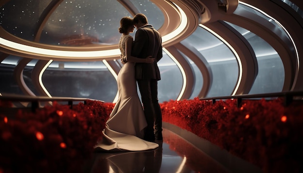 Hochzeitsfotograf im Weltraum futuristische Hochzeit