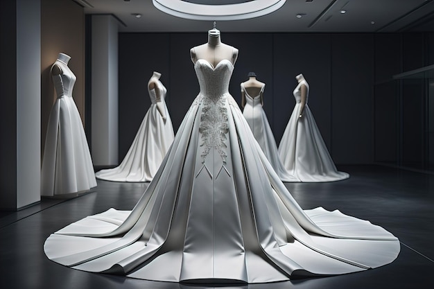 Hochzeitskleid auf einer Mannequin ai generative