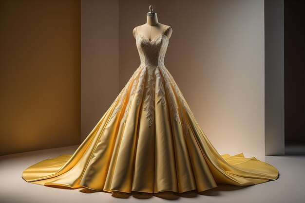Hochzeitskleid auf einer Mannequin ai generative