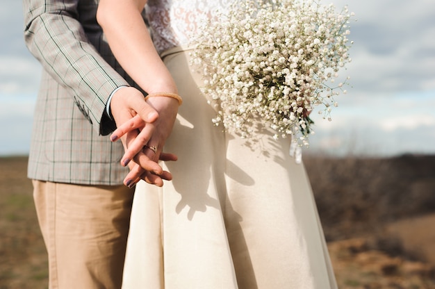 Hochzeitsstrauß, Blumenstrauß der schönen Blumen am Hochzeitstag