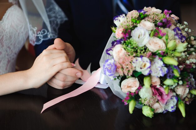 Hochzeitsstrauß, Blumenstrauß der schönen Blumen am Hochzeitstag