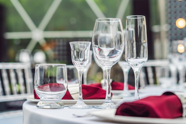 Hochzeitstischdekoration, Cateringservice Tischset für eine Eventparty oder einen Hochzeitsempfang