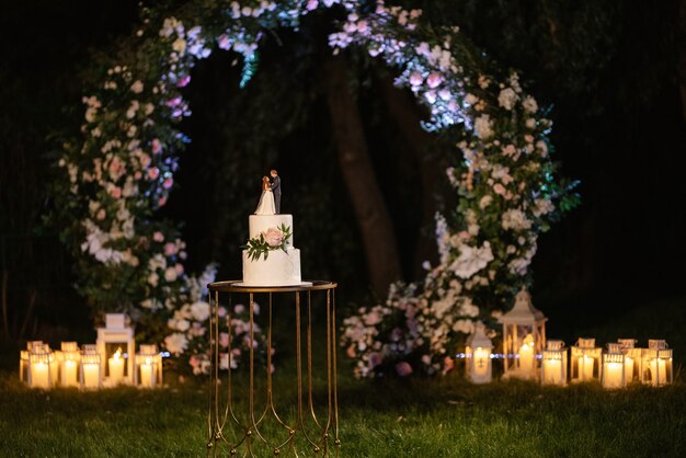 Hochzeitstorte bei der Hochzeit des Brautpaares