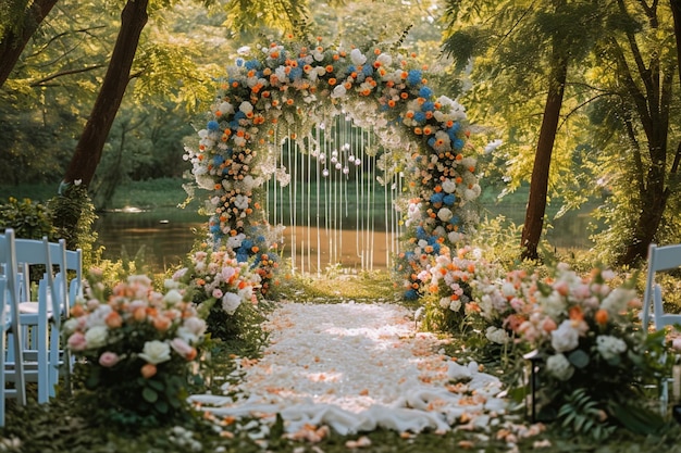 Hochzeitsträume Parkzeremonie blühende Blumen Frühlingszauber