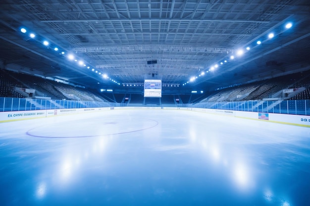 Hockey39s Silent Stage erobert eine leere Eisbahn-Arena Generativ von Ai