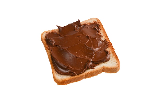 Hocolate Paste Sandwich auf weißem Hintergrund.