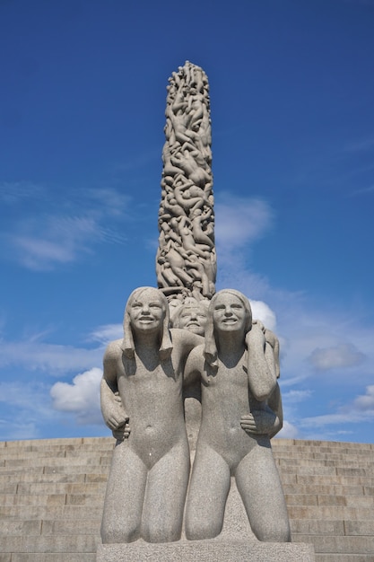 Höchster Punkt des Vigeland Parks, Oslo, Norwegen.