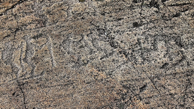 Höhlenmalereien antiker Menschen, Petroglyphen, archäologische Stätte Zalavruga, Republik Karelien