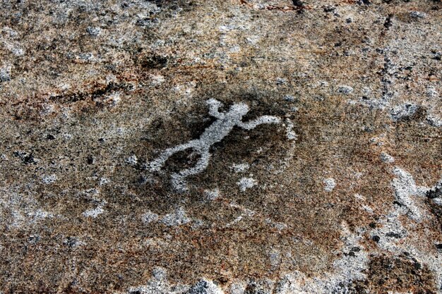 Höhlenmalereien antiker Menschen, Petroglyphen, archäologische Stätte Zalavruga, Republik Karelien