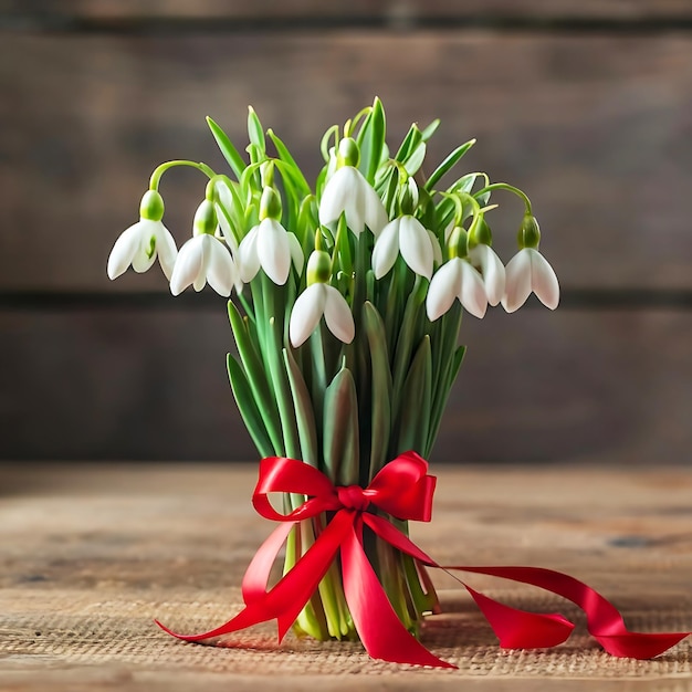 hölzerner Hintergrund für Gratulationen Urlaub Martisor Baba Marta Frühlingstag ai erzeugt