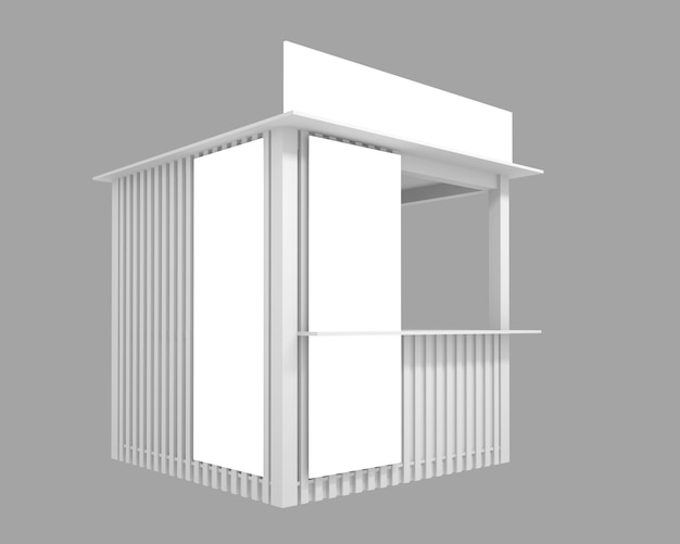 Hölzerner Pavillon mit Raum für die Werbung, Illustration 3D